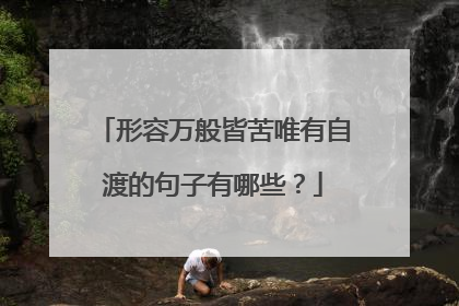形容万般皆苦唯有自渡的句子有哪些？