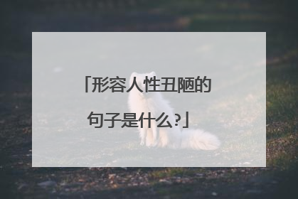 形容人性丑陋的句子是什么?