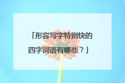 形容写字特别快的四字词语有哪些？