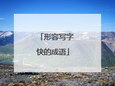 形容写字快的成语