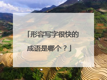 形容写字很快的成语是哪个？