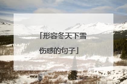 形容冬天下雪伤感的句子