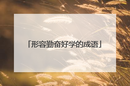 形容勤奋好学的成语