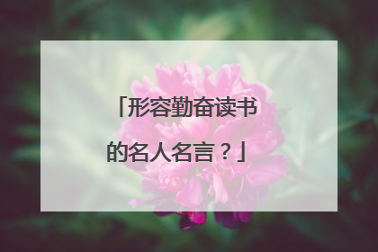 形容勤奋读书的名人名言？