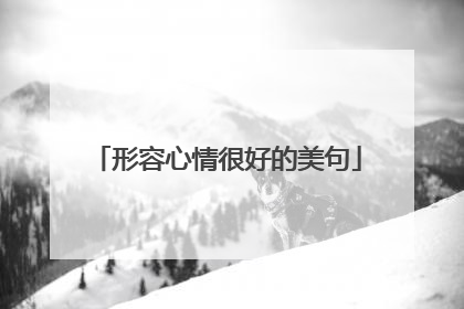 形容心情很好的美句