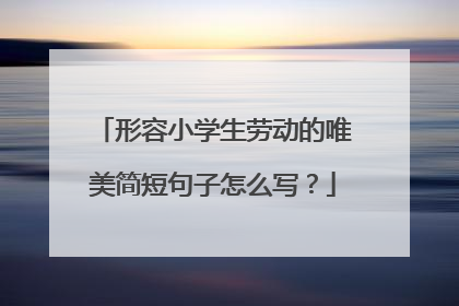 形容小学生劳动的唯美简短句子怎么写？