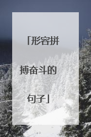 形容拼搏奋斗的句子