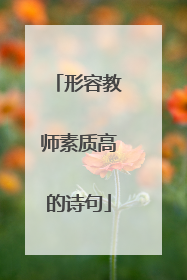 形容教师素质高的诗句
