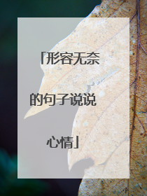 形容无奈的句子说说心情