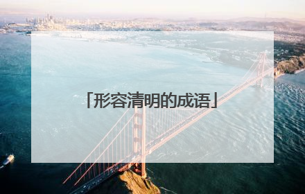 形容清明的成语