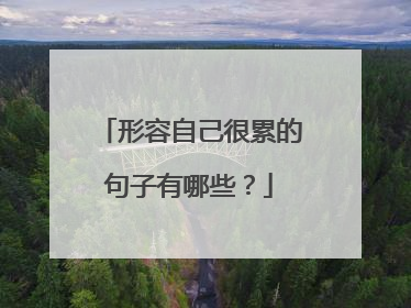 形容自己很累的句子有哪些？
