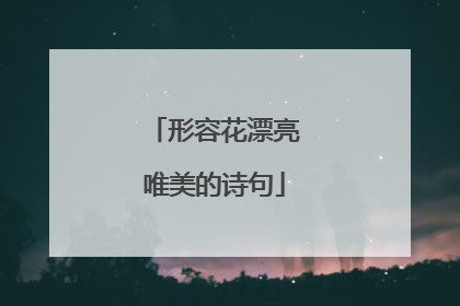 形容花漂亮唯美的诗句