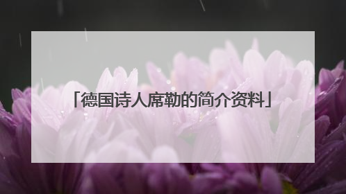 德国诗人席勒的简介资料