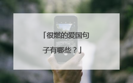 很燃的爱国句子有哪些?