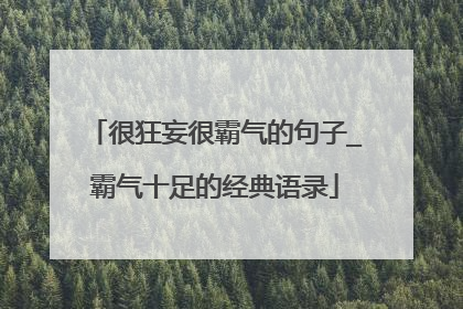 很狂妄很霸气的句子_霸气十足的经典语录