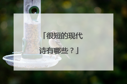 很短的现代诗有哪些?