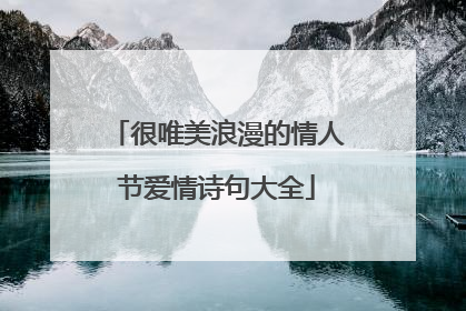 很唯美浪漫的情人节爱情诗句大全