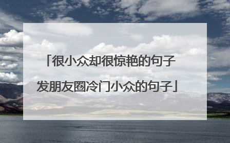 很小众却很惊艳的句子 发朋友圈冷门小众的句子