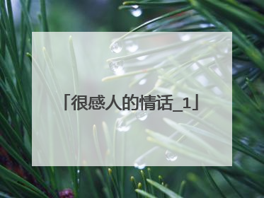 很感人的情话_1