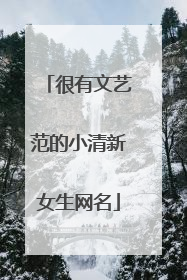 很有文艺范的小清新女生网名