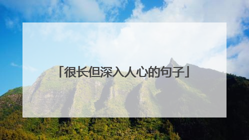 很长但深入人心的句子