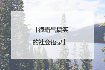 很霸气搞笑的社会语录