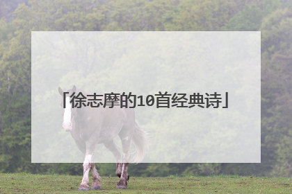 徐志摩的10首经典诗
