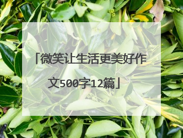 微笑让生活更美好作文500字12篇