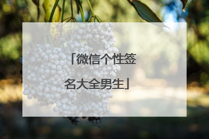 微信个性签名大全男生