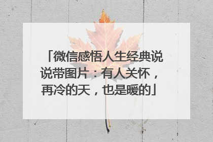 微信感悟人生经典说说带图片：有人关怀，再冷的天，也是暖的