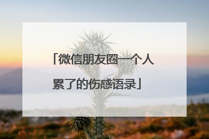 微信朋友圈一个人累了的伤感语录