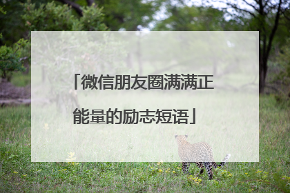 微信朋友圈满满正能量的励志短语