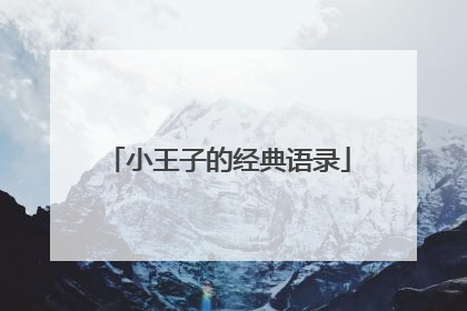 小王子的经典语录