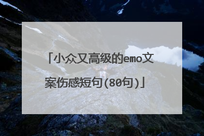 小众又高级的emo文案伤感短句(80句)