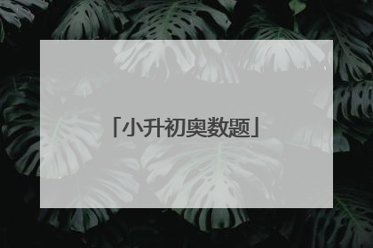小升初奥数题