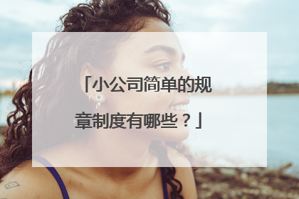 小公司简单的规章制度有哪些?