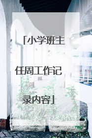 小学班主任周工作记录内容