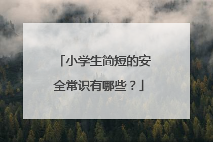 小学生简短的安全常识有哪些?