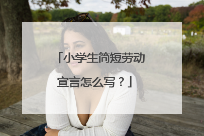 小学生简短劳动宣言怎么写?