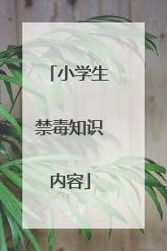 小学生禁毒知识内容