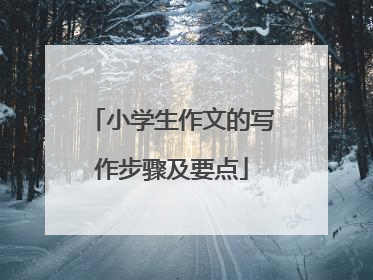 小学生作文的写作步骤及要点