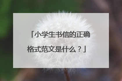 小学生书信的正确格式范文是什么?