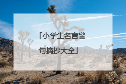 小学生名言警句摘抄大全