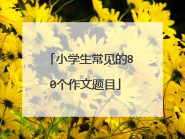 小学生常见的80个作文题目