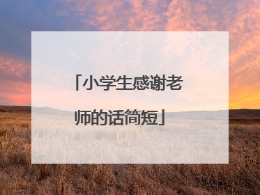 小学生感谢老师的话简短