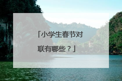 小学生春节对联有哪些?