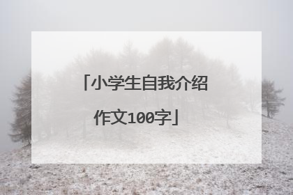 小学生自我介绍作文100字