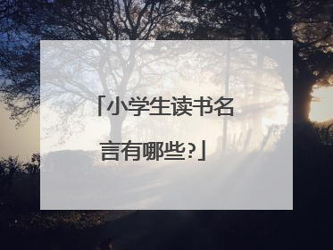 小学生读书名言有哪些?