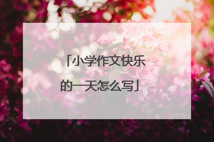 小学作文快乐的一天怎么写