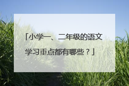 小学一、二年级的语文学习重点都有哪些?